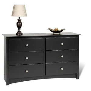 Prepac Sonoma Black Condo Sized 6-Drawer Dresser