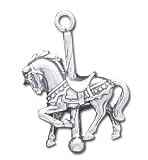 Solid Sterling Silver Carousel Horse Charm (7.8g) Approximately 1 1/8