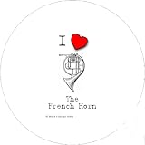 2.25 inch Large Round Badge Style Round Fridge Magnet I Love The French Horn