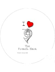 Buy 2.25 inch Large Round Badge Style Round Fridge Magnet I Love The French Horn by Danetre Gifts