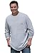 KingSize Men's Big & Tall Shrink-Less Lightweight Long-Sleeve Crewneck Pocket T-Shirt
