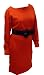 Misinis Casual Womens Spring Dress- Red (100% Cotton-Knit)- Medium
