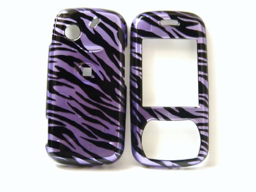 New Purple Black Zebra Stripe Pantech Matrix C740 Snap on Cell Phone Case