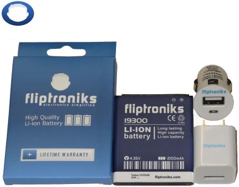 Fliptroniks Samsung Galaxy S3 T-mobile SGH-T999 Battery With Wall &amp; Car Charger - In Retail Packaging