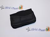 BLACK LEATHER HORIZONTAL SLIDE CASE POUCH FOR A SONY ERICSSON W850i MOBILE PHONE