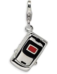 Sterling Silver Enamel Swarovski Element Cell Phone with Lobster Charm