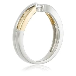 14k de tweekleurige Gouden Ring van de Omleiding van de Diamant 14k de tweekleurige Gouden Ring van de Omleiding van de Diamant