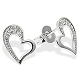 Goldmaid Damen-Ohrstecker Herzen 333 Weißgold 10 Diamanten 0,06ct He O4784WG