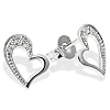 Goldmaid Damen-Ohrstecker Herzen 333 Wei�gold 10 Diamanten 0,06ct He O4784WG