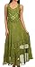 Sakkas Zendaya Stonewashed Rayon Embroidered Floral Vine Sleeveless V-neck Dress