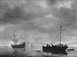 Simon de Vliegen (Frigate and fishing boat in calm seas) Art Poster Print - 11