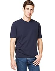 Pure Cotton V-Neck T-Shirt with Stay New™