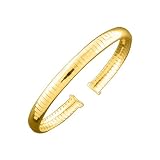 14K Shimmering Yellow Gold Omega Cuff Bangle Bracelet