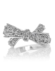 Celebrity Star Emitations Lius Ribbon Bow Pave CZ Ring Size 6