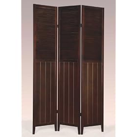 3 Panel Shutter Door Room Divider - Espresso by The Furniture Cove