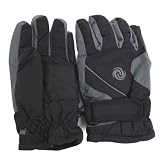 Produkt-Bild: Kinder Extra Warme Thermal Gepolsterte Skihandschuhe mit Kreuzgriff (9-12 Jahre) (Grau / Schwarz)