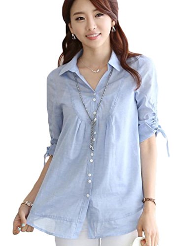 (ディーコッテ)D'Kotte ダンガリー シャツ チュニック ワンピ シャツ ワンピース ロング 丈 きれいめ カジュアル 半袖 七分袖 neax316