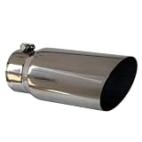 MBRP Mirror Polished Stainless Exhaust Tip Diesel Exhaust Tips 4 Inlet- 5 Exit Single Wall Angle Cut - 12 Length