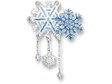 Clearly Charming Snowflake Silver and Enamel Pin