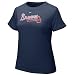 Nike Atlanta Braves Navy Blue Ladies Authentic Crew T-shirt