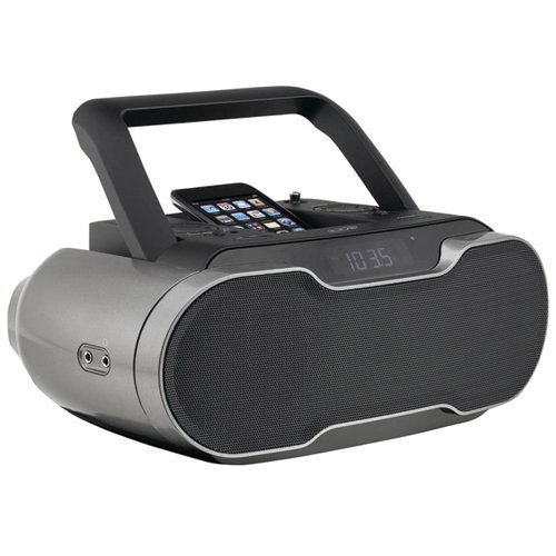 iLive Portable Music System/Boom Box with Docking Station and Recharger for  iPod (Black)