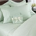 Egyptian Linens 1000-Thread-Count Egyptian Cotton 4pc 1000TC Bed Sheet Set, Olympic Queen, Sage Damask Stripe 1000 TC