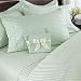 Egyptian Linens 1000 Thread-Count, Queen 1000TC Pillow Cases, Sage Damask Stripe, Set of 2