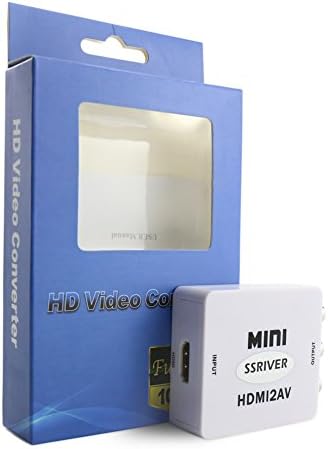 HDMI to AV Converter, SSRIVER 1080P HDMI to 3RCA CVBS Composite Video Audio Adapter Support PAL/NTSC for EZcast/ Chromecast/Android Device/MHL Phone/PC/Laptop /Xbox/ PS4/ PS3 /STB to Old TV (White)