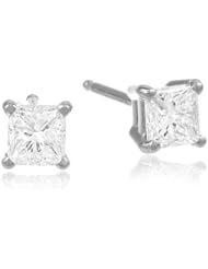 IGI Certified Platinum Princess Stud Earrings(3/4 Ctw, F Color, Vs2 Clarity)