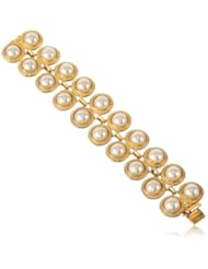 Ben-Amun Jewelry "Gold and Pearl" Bracelet, 7"