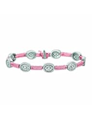 1.59 Carat Diamond Oval Cluster Filigree Bars Bracelet 14K Pink Gold