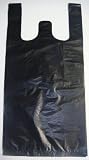 100ct Black Plastic T-shirt Shopping Bags (8x4x16-13mic)