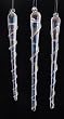 Pack of 3 Snowfall Valley Swirly Iridescent Glass Icicle Christmas Ornaments