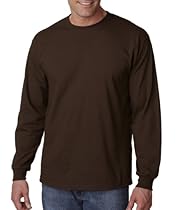 Gildan Men's Ultra Cotton Long-Sleeve T-Shirt 5XL Dark Chocolate
