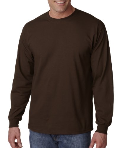 Gildan Men's Ultra Cotton Long-Sleeve T-Shirt, Dark Chocolate/Large