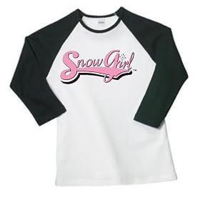 SnowGirl Black 3 4 Shirt - Snowmobile Snowboarding Shirt - Signature Logo by SnowGirl Sportswear