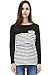 Bearsland Women's Maternity Nursing Striped Patchwork Breastfeeding Top,Black,Medium