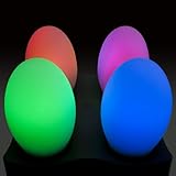Set of 4 Rechargeable Ambient Deco Color Changing Egg Shaped Mood Lamp Set