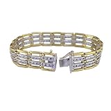 3 ct Men's Diamond Bracelet in 14K White & Yellow Gold SI clarity