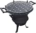 Black Barrel Charcoal BBQ w/ Cast Iron Adjustable Grill Garden Camping Barbeque