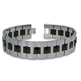 Tungsten/Ceramic Men's Link Bracelet - 8.5 Inches