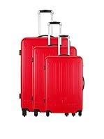 Platinium Set de 3 trolleys rígidos Barnet (Rojo)