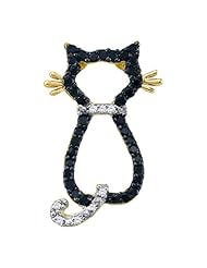 0.20CTW BLACK DIAMOND CAT PENDANT