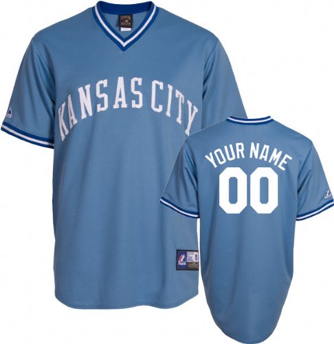 MLB Men's Kansas City Royals Authentic Jersey Personalized (Columbia Blue, 48/X-Large)