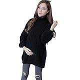 (リアンジュ・アイ)Liange・ai レディース マタニティ セーター ニット タートルネック 産前 産後 あったか 保温 秋 冬 3色 カーキー フリーサイズ オリジナルミニポーチ付き (ブラック