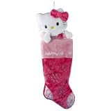 Kurt Adler HK7901 Hello Kitty Pink Plush Head Stocking, 22-Inch