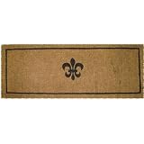 Black Fleur Di Lys Design Thick Coir Doormat by 
