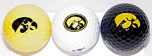 University Of Iowa Hawkeyes Hawk) Ncaa College Sports Team Golf Balls 3 Piece Gift Set
