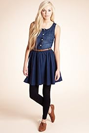 Angel Pure Cotton Spotted Denim Dress with Belt