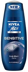 Nivea For Men Sensitive Hair and Body Wash, 16.9-Ounce Bottle (Pack of 3)